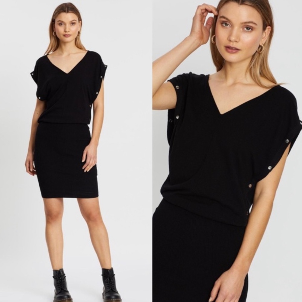 All Saints Suri Snap button sleeve sweater dress Size XS